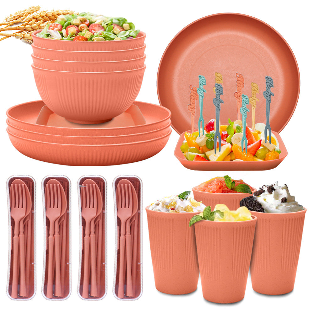 4 Person Colourful Dinner Sets