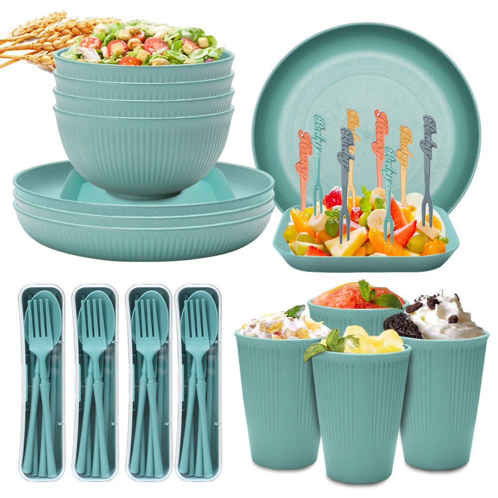 4 Person Colourful Dinner Sets