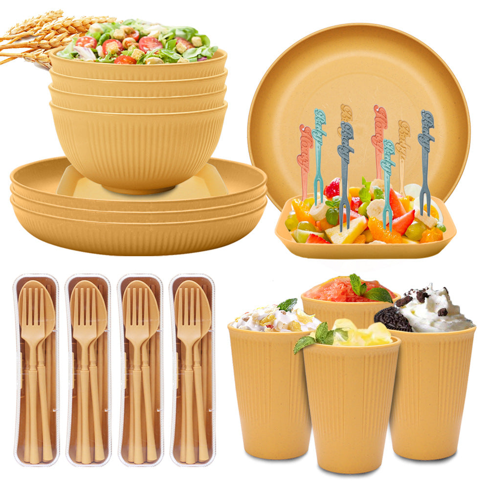 4 Person Colourful Dinner Sets