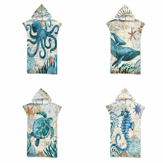 Sea Life Hooded Beach Towels